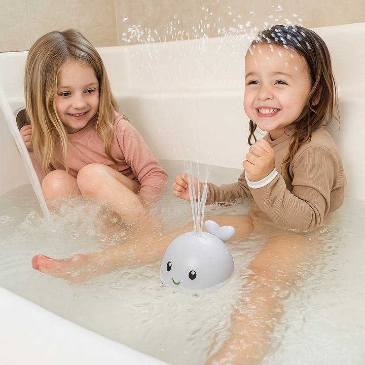 Interactive Whale Bath Toy | LED Light Water Spray Baby Toy
