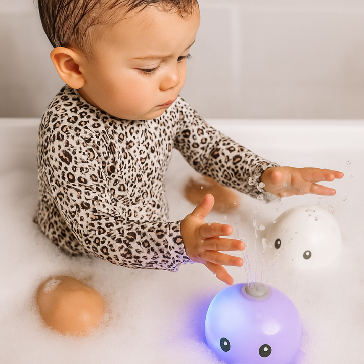 Interactive Whale Bath Toy | LED Light Water Spray Baby Toy