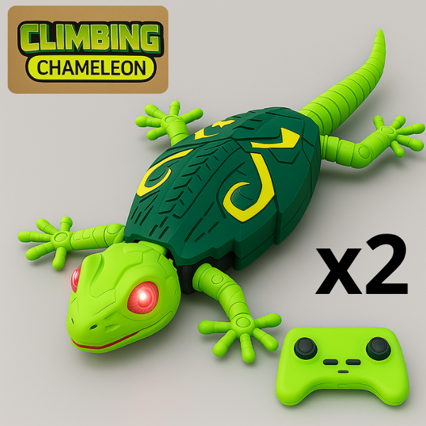 Wall-Climbing Chameleon – LED Eyes & Flexible Movement