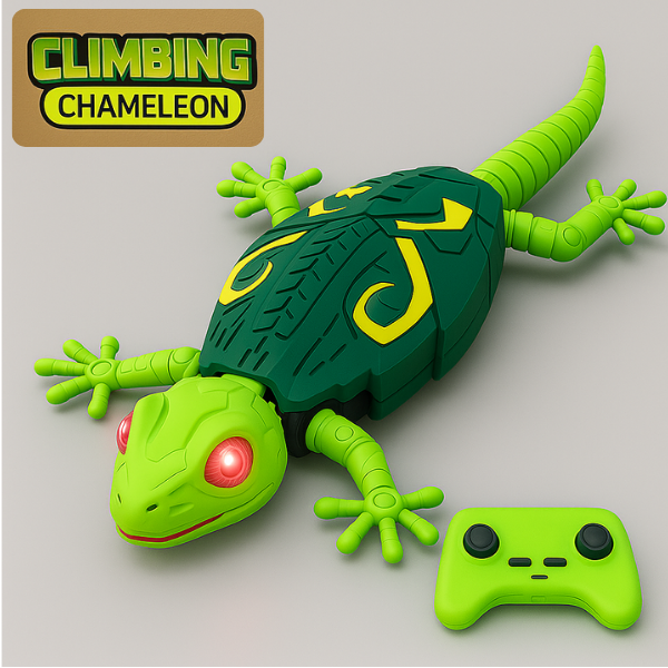 Wall-Climbing Chameleon – LED Eyes & Flexible Movement