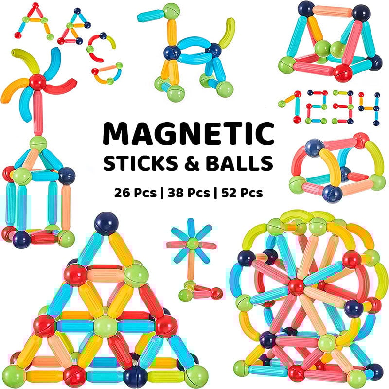 Magnetic Building Sticks Set – Large Pieces STEM Toy