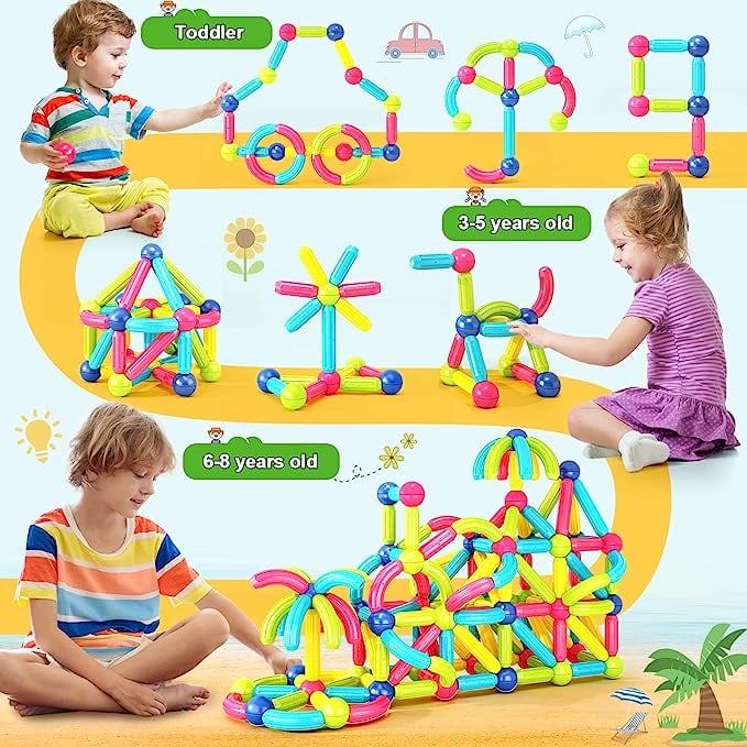Magnetic Building Sticks Set – Large Pieces STEM Toy