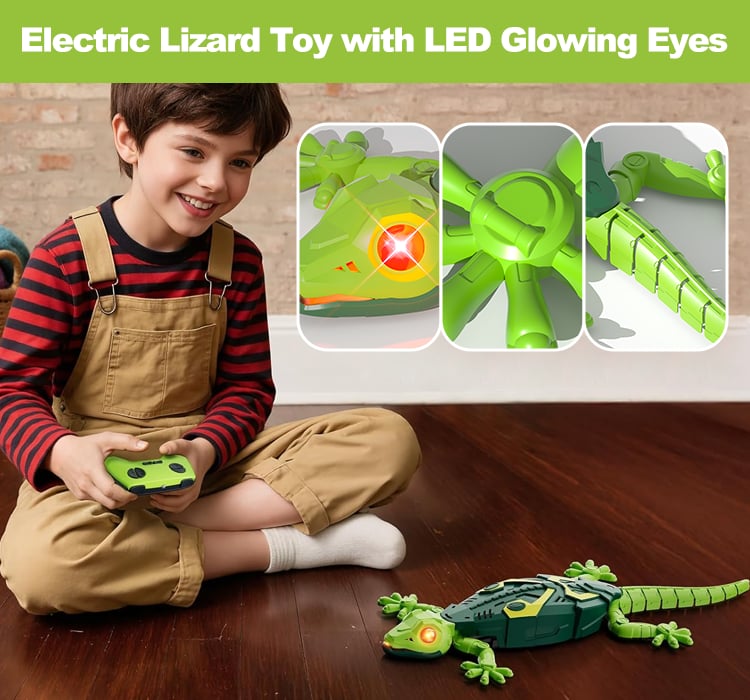 Wall-Climbing Chameleon – LED Eyes & Flexible Movement