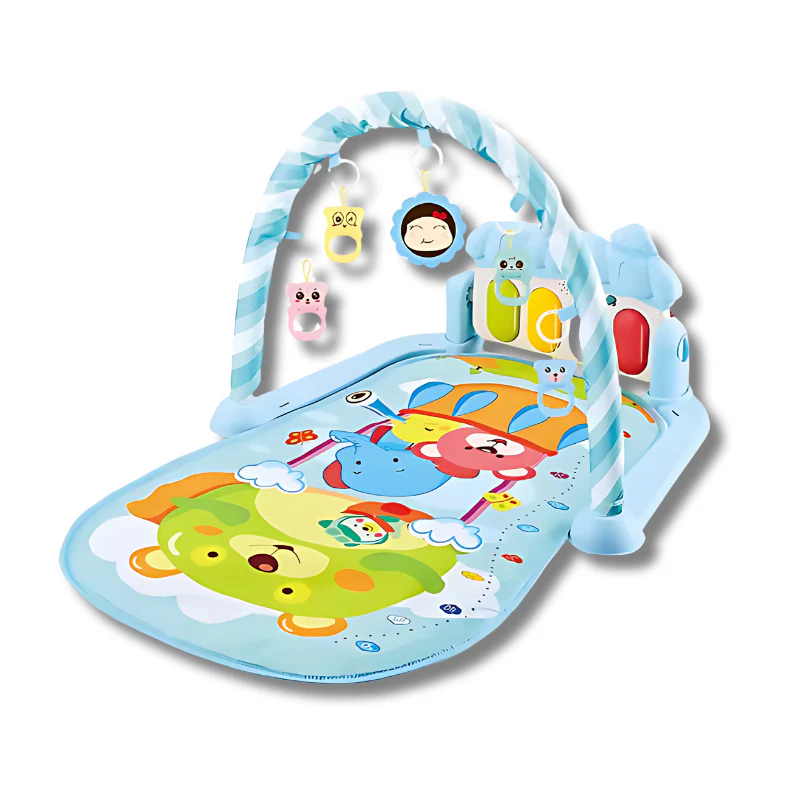 Musical Baby Play Gym With Piano – Tummy Time Mat With Lights & Animal Sounds