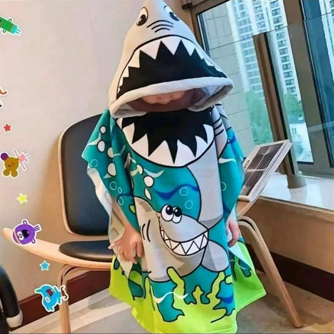 Toystar SharkPoncho|  Poncho beach bath towel for children - badhanddoek kinderen (2)