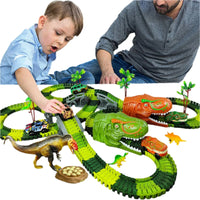 Thumbnail for Racing Dinosaur Train Set | Imaginative Train Track Set for Unprecedented Play Fun - Including Extra Dino and Train Car