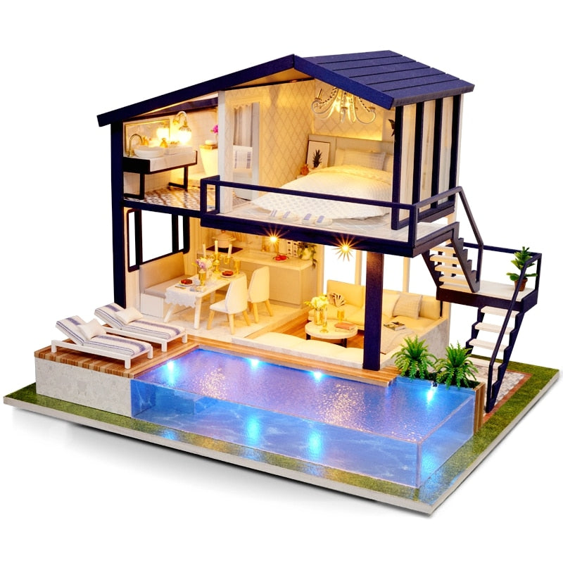 Toystar Dollhouse Miniature | Wooden Dollhouse for Children - Encouraging Creative Play - Houten Poppenhuis voor Kinderen ...