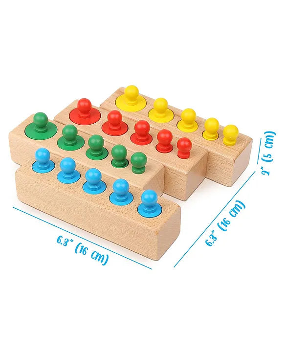 Toystar Ecotoys SensoryBlocks | Develop sense of touch and coordination - Montessori wooden puzzle set - Ontwikkel tastzin...