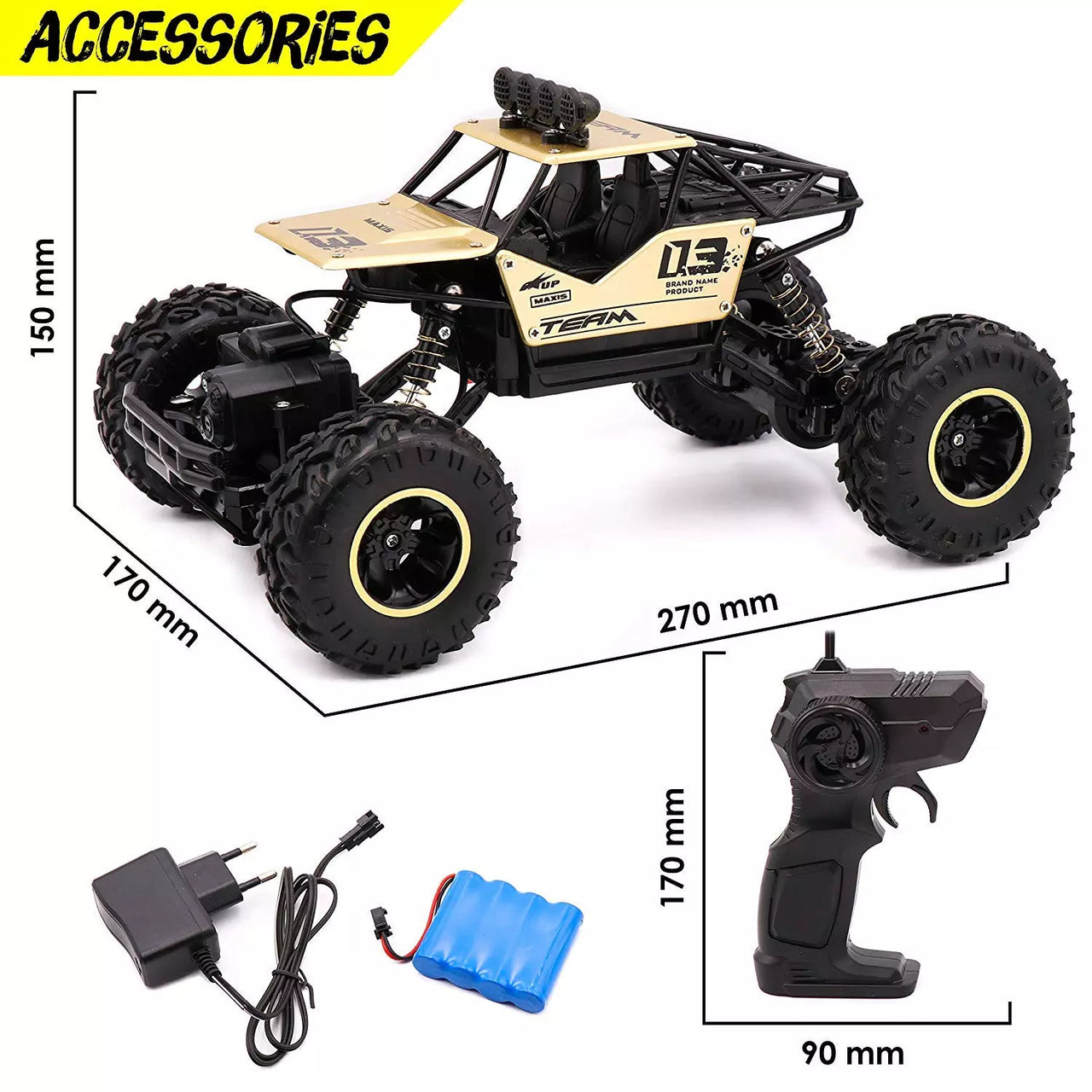 Toystar MonsterCrawler RC Truck | 4WD Off-Road Adventure - Remote Control Monster Truck - 4WD Off-Road Avontuur - Remote C...
