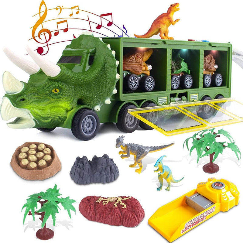 Musical Dinosaur Truck | Fun Dinosaur Transporter Toy - Encourages creative play and motor skills
