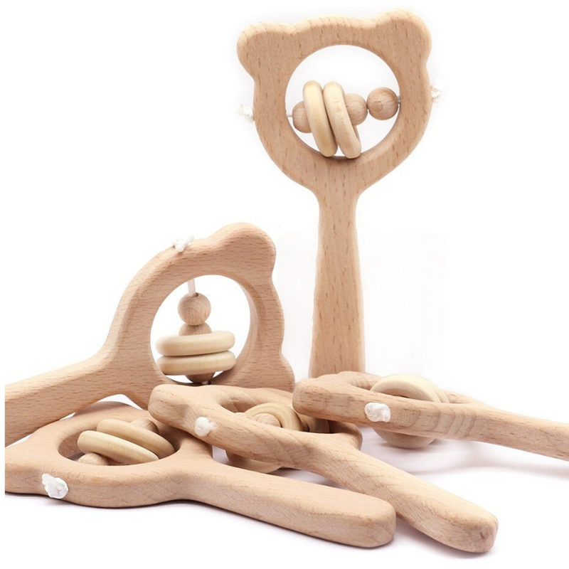 Toystar EcoToys Bambino Kaukring | Calming Wooden Teething Ring - Safe Playing and Biting Conditions - Kalmerende Houten B...