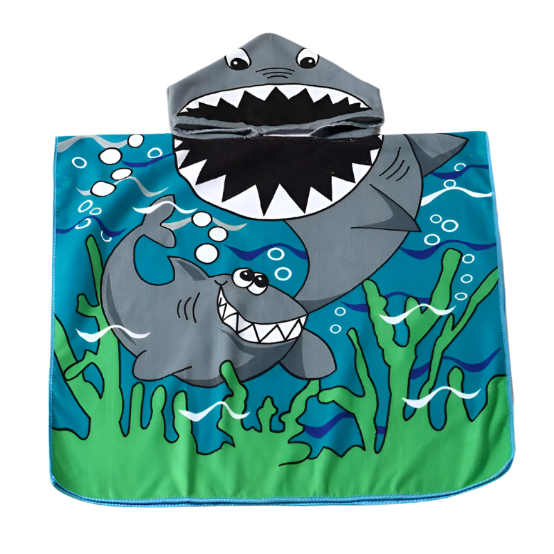 Toystar SharkPoncho|  Poncho beach bath towel for children - badhanddoek kinderen