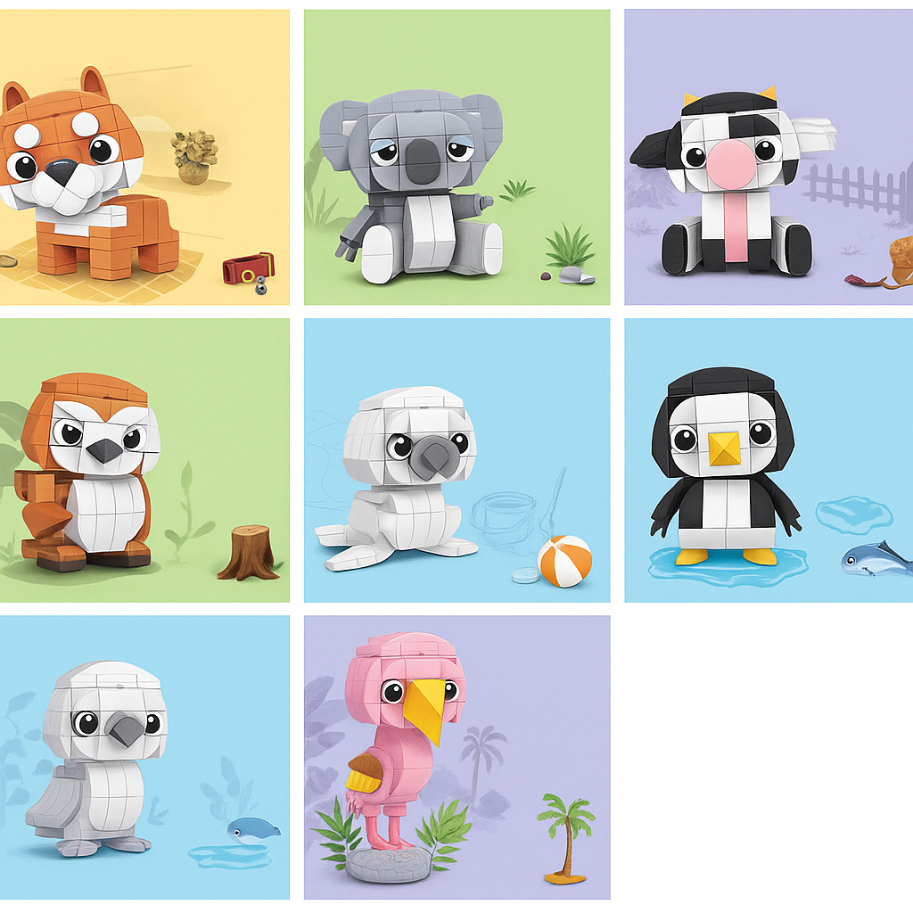 Cartoon Animal Building Blocks