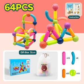 Magnetic Building Sticks Set – Large Pieces STEM Toy