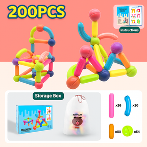 Magnetic Building Sticks Set – Large Pieces STEM Toy