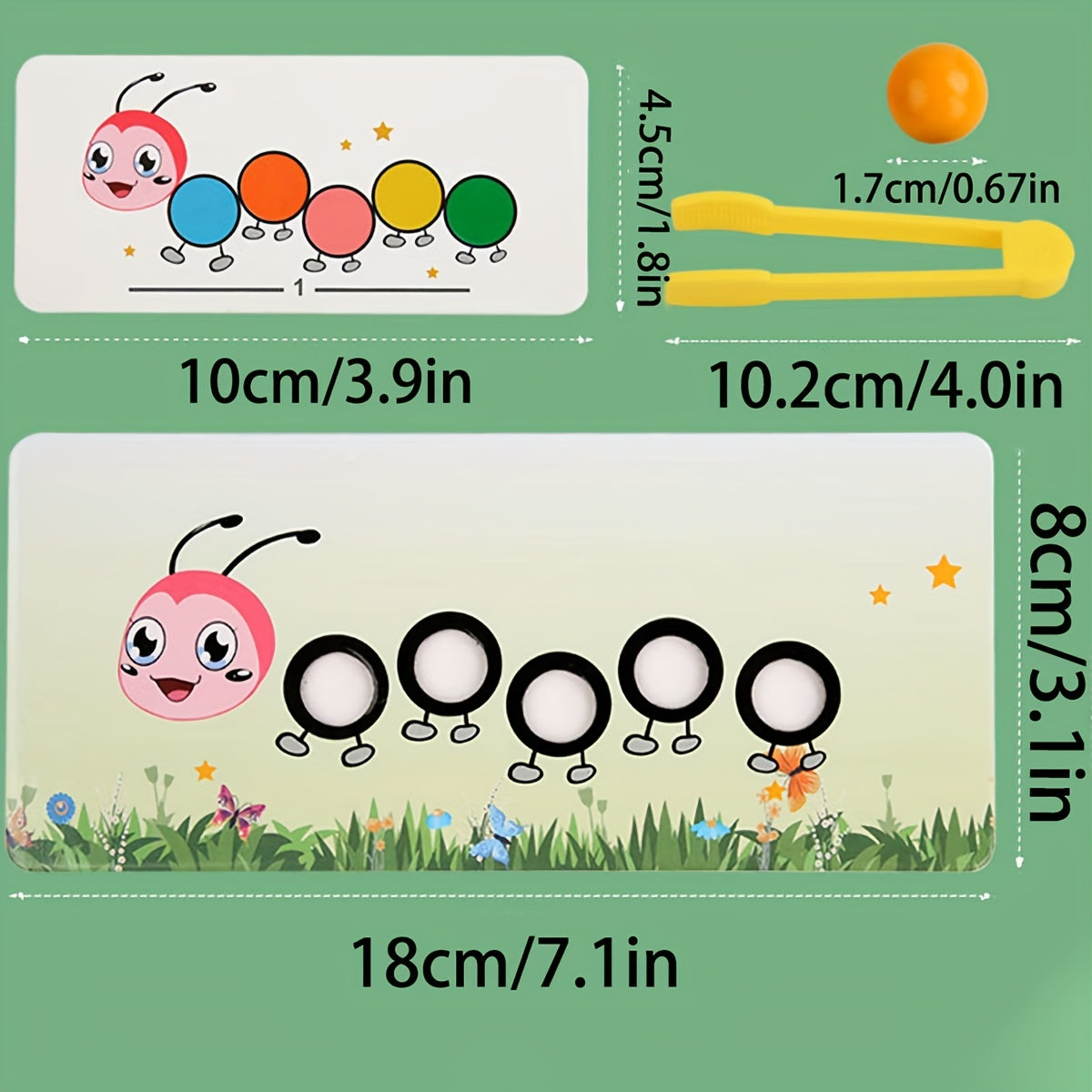 Toystar Ecotoys Rainbow Worm Stack | Playful Stacking - Educational Montessori Stacking Toys - Spelenderwijs Stapelen - Ed...