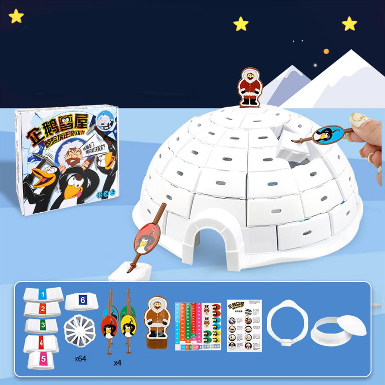 Toystar Igloo Bricks | Free your inner joy with this penguin board game! - Stimulates fun and strategic thinking - Bevrijd...