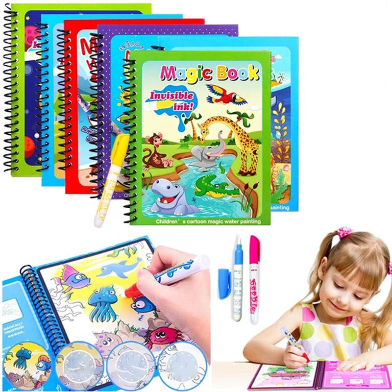 Magic Water Coloring Book | Stimulates creativity and fun - Coloring with water