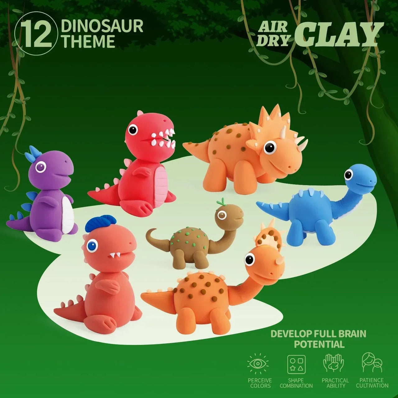 Toystar DinoClay | Creative clay making with dinosaurs - DIY clay set with 6 shapes - | Creatief kleien met dinosaurussen ...