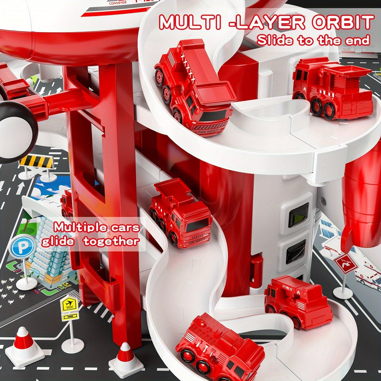 Toystar SkyRescue | Adventurous play fun - Airplane and fire truck play set with play mat - Avontuurlijk speelplezier - Vl...