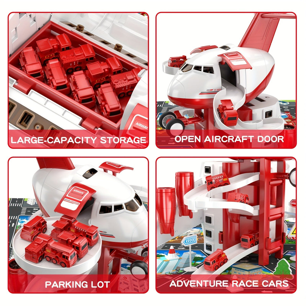 Toystar SkyRescue | Adventurous play fun - Airplane and fire truck play set with play mat - Avontuurlijk speelplezier - Vl...