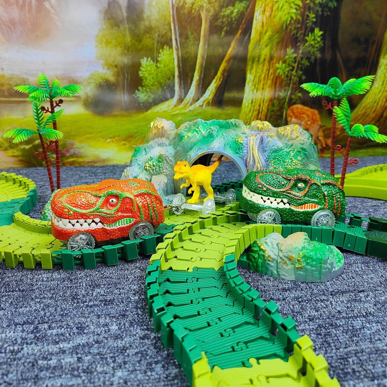 Toystar Racing Dinosaur Train Set | Imaginative Train Track Set for Unprecedented Play Fun - Including Extra Dino and Trai...