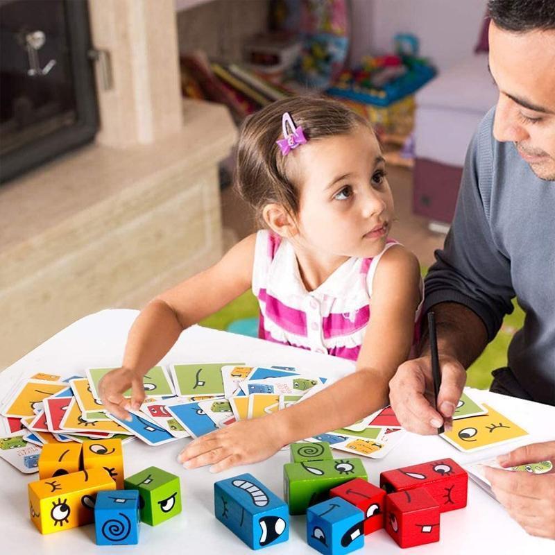 Face Expression Cubes | Stimulates Thinking Training and Creative Play - Block Puzzle for Children