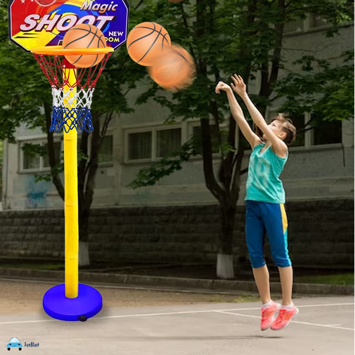 Toystar HoopStars | Enjoy endless fun - Adjustable basketball set for children with ball, ring and net - Bestseller - Scoo...