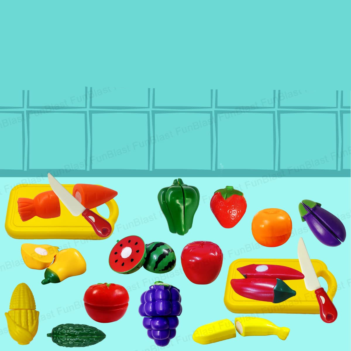 Toystar MiniChef | Playful learning to cut - Fruit and vegetable cutting set for children - Speels leren snijden - Groente...