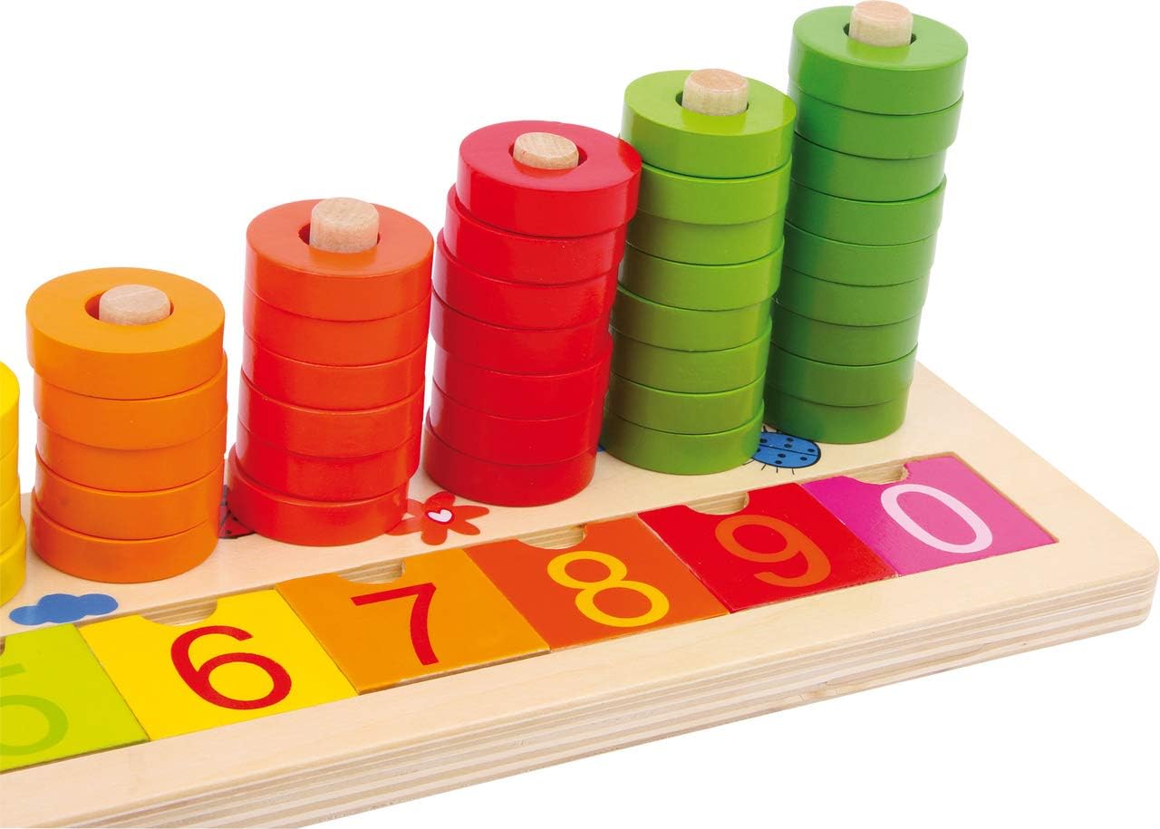 Toystar EcoToys Counting Fun | Make learning fun - Colorful wooden math board - Maak leren leuk - Kleurrijk houten rekenbo...