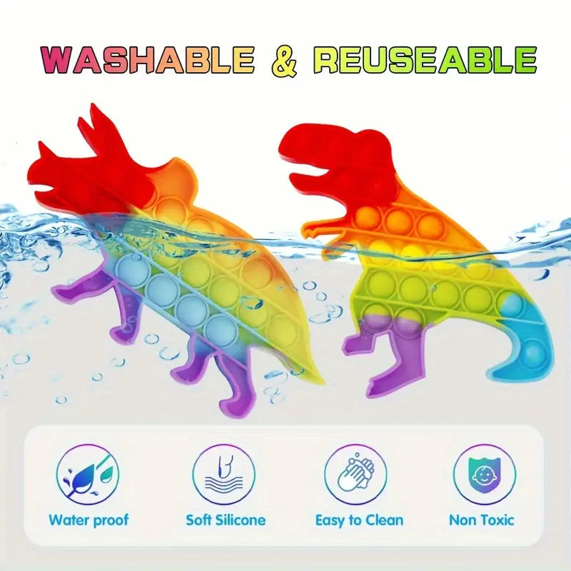 Toystar Rainbow Dino Fidget | Release Stress - Stress Reliever for Kids - Dinosaurus Pop Speelgoed en Anti Stress Gadget v...