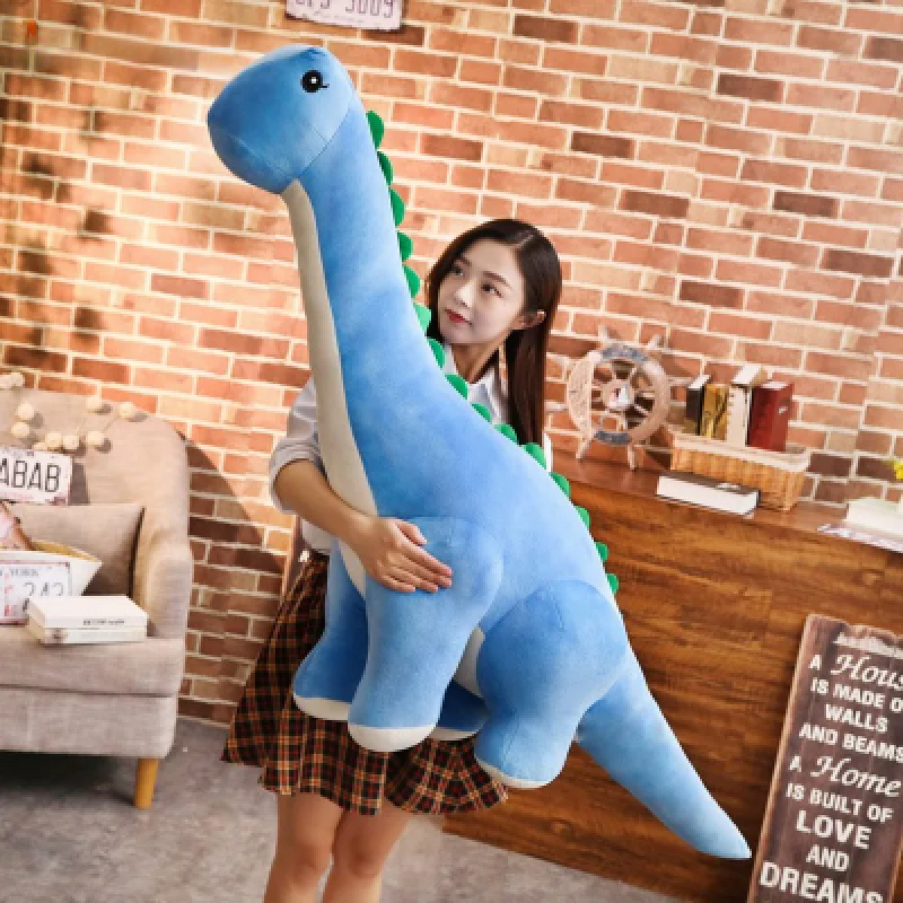 Toystar Giant Dinosaur Plush Pillow | Stress Relief & Comfort - Cute Tanistropheus Toy for Kids & Adults - Bestseller - St...
