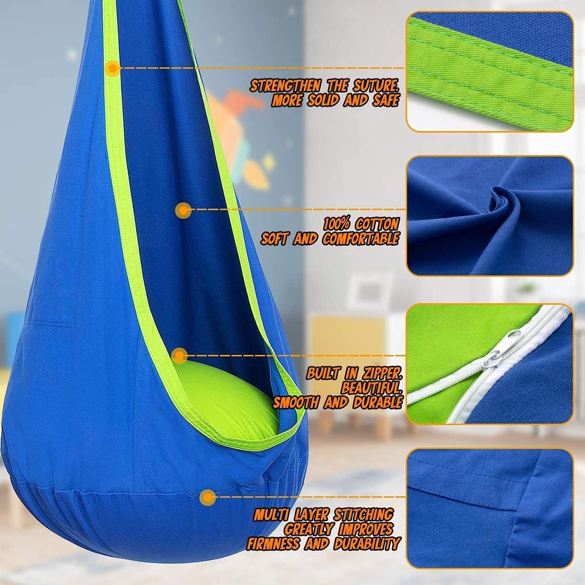 Toystar CuddlePod™ | Comfort Rocking Chair - Child-friendly Hammock - Comfort Schommelstoel - Kindvriendelijke Hangmat (14)