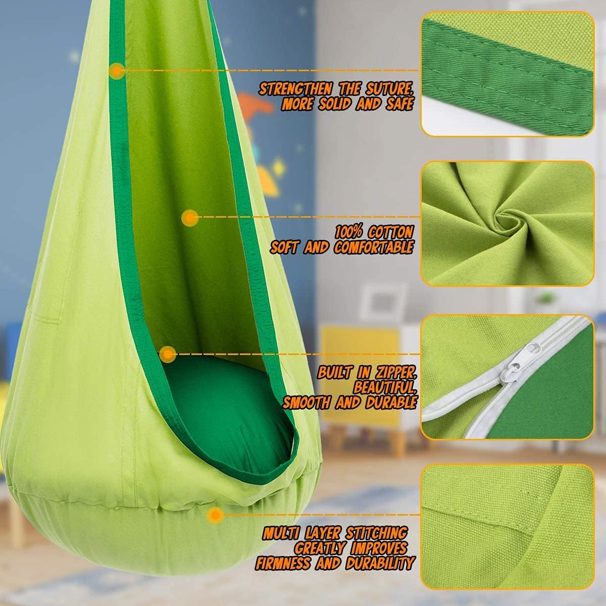 Toystar CuddlePod™ | Comfort Rocking Chair - Child-friendly Hammock - Comfort Schommelstoel - Kindvriendelijke Hangmat (21)