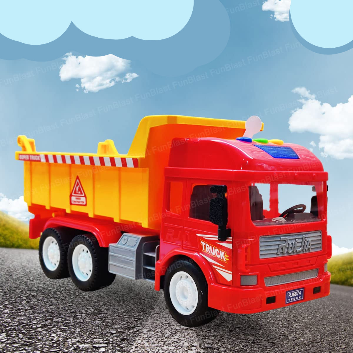 Toystar PowerTruck | Robust play fun - Friction-driven dump truck with light and sound for children - Bestseller - Robuust...