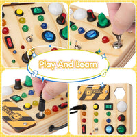 Thumbnail for Toystar EcoToys GlowSwitch | Develop your Toddler's Creativity - Montessori LED Wooden Game Board - Ontwikkel de Creativit...