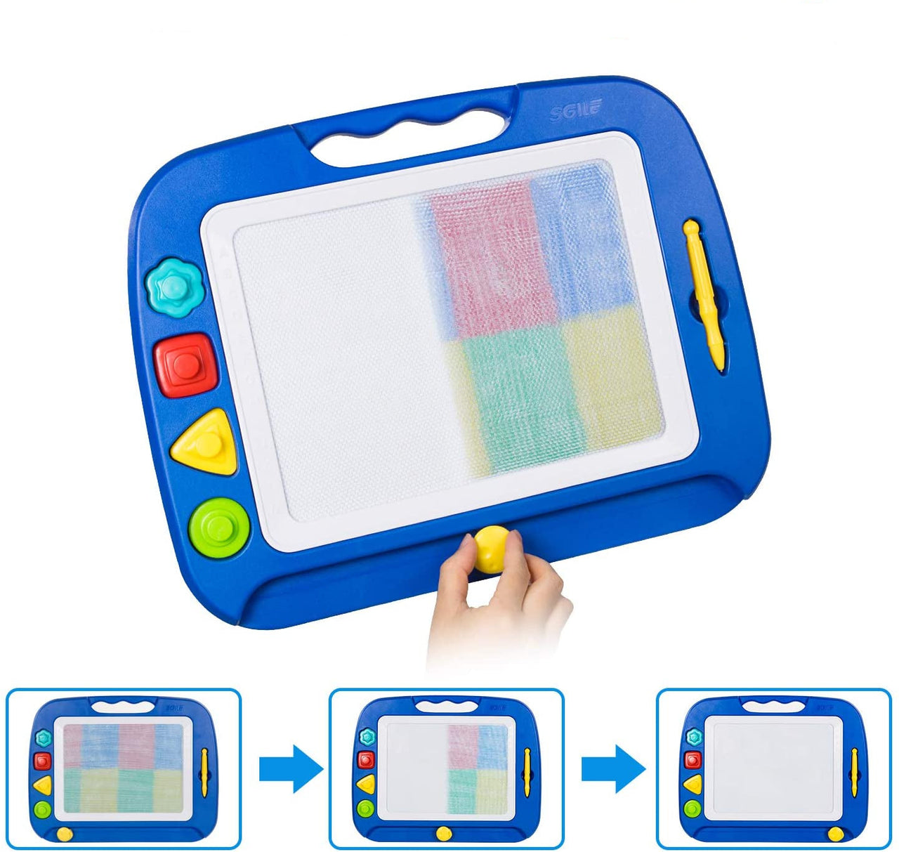 Toystar Magnetix MagniSketch | Endless creative fun - Large magnetic drawing board with 4 colors & stamps - Eindeloos crea...
