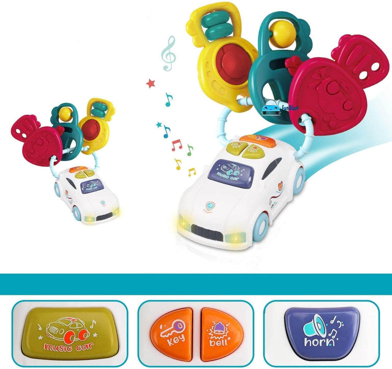 Toystar KeyTunes | Playful learning - Educational musical car keys with light and sound - Speels leren - Educatieve muzika...