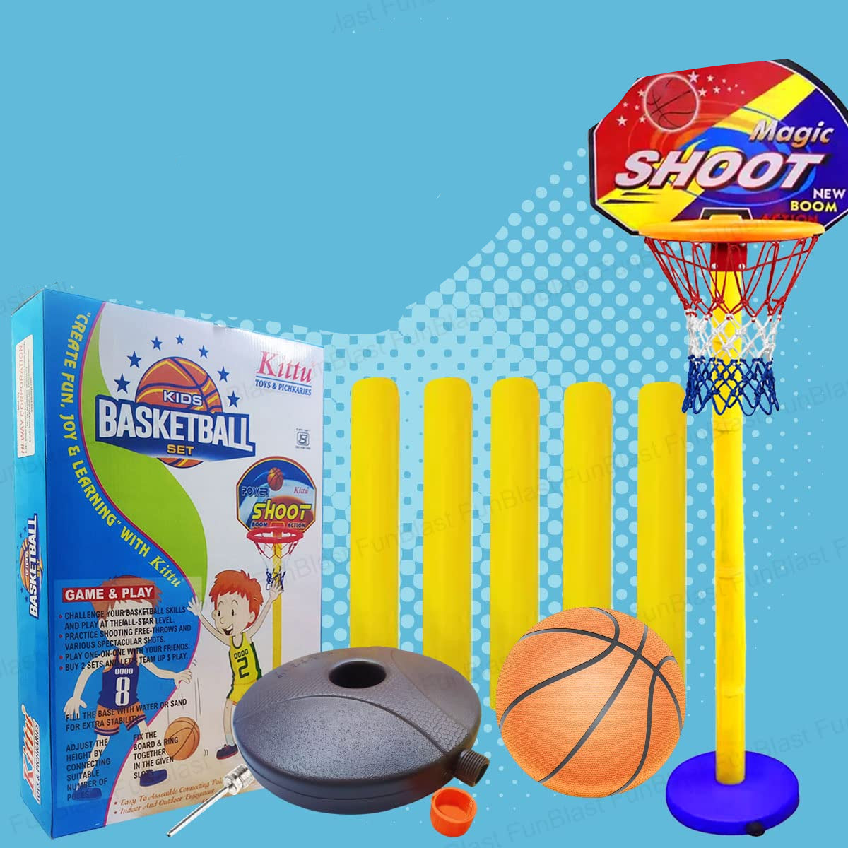 Toystar HoopStars | Enjoy endless fun - Adjustable basketball set for children with ball, ring and net - Bestseller - Scoo...