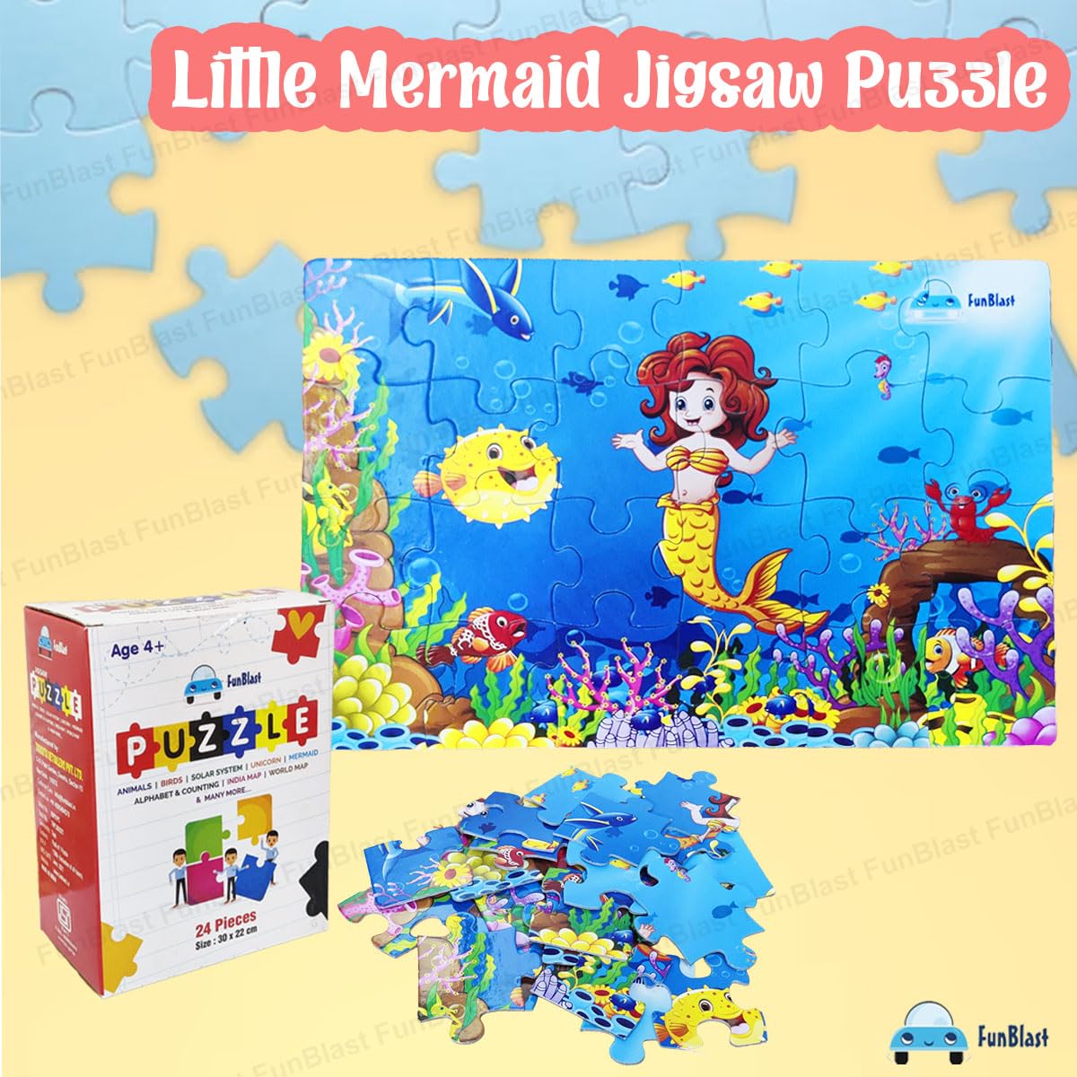 Toystar AquaPuzzle | Enchanting underwater adventures - Wooden mermaid puzzle for children - Betoverende onderwateravontur...