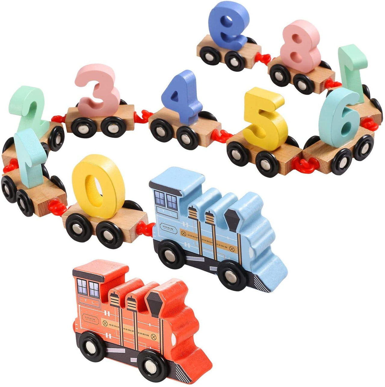 Toystar EcoToys Puzzle Train | Colorful fun - Educational wooden train with letters and numbers - Kleurige plezier - Educa...