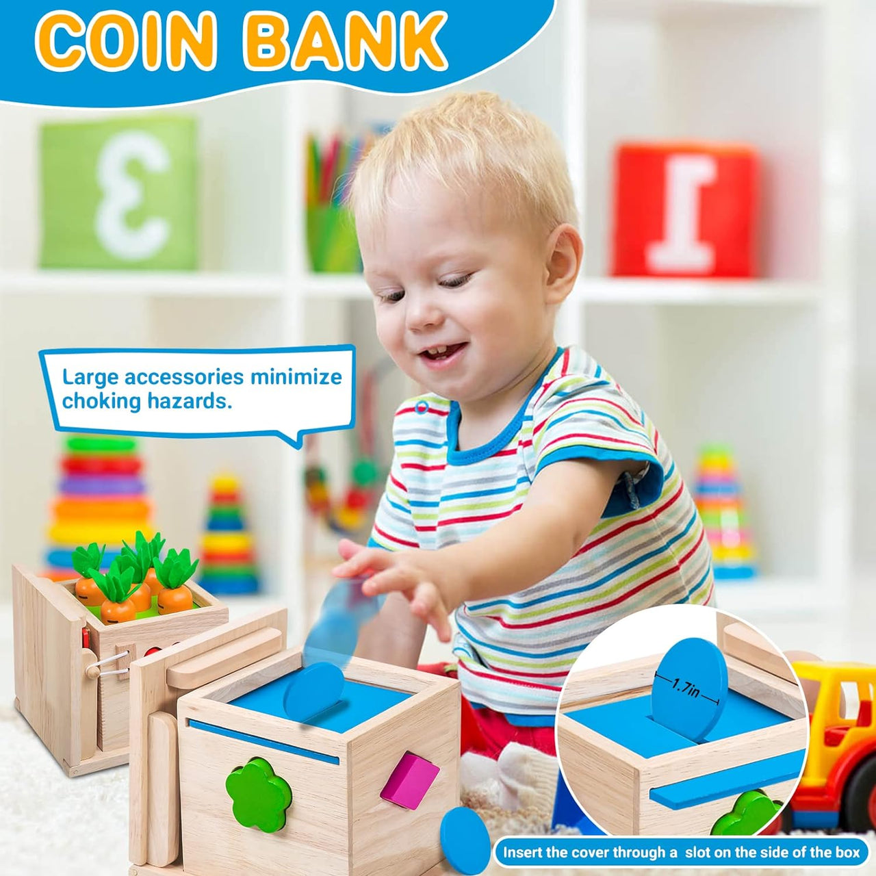 Toystar EcoToys EduPlay Box | Encourage learning and discovery - Montessori Wooden Playset - Stimuleer leren en ontdekken ...