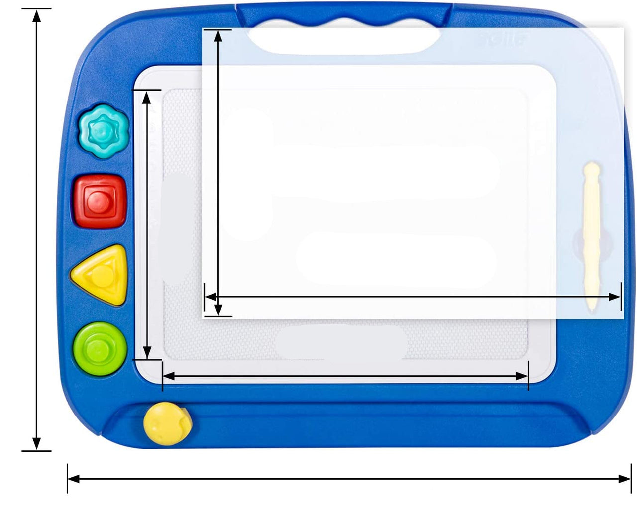 Toystar Magnetix MagniSketch | Endless creative fun - Large magnetic drawing board with 4 colors & stamps - Eindeloos crea...