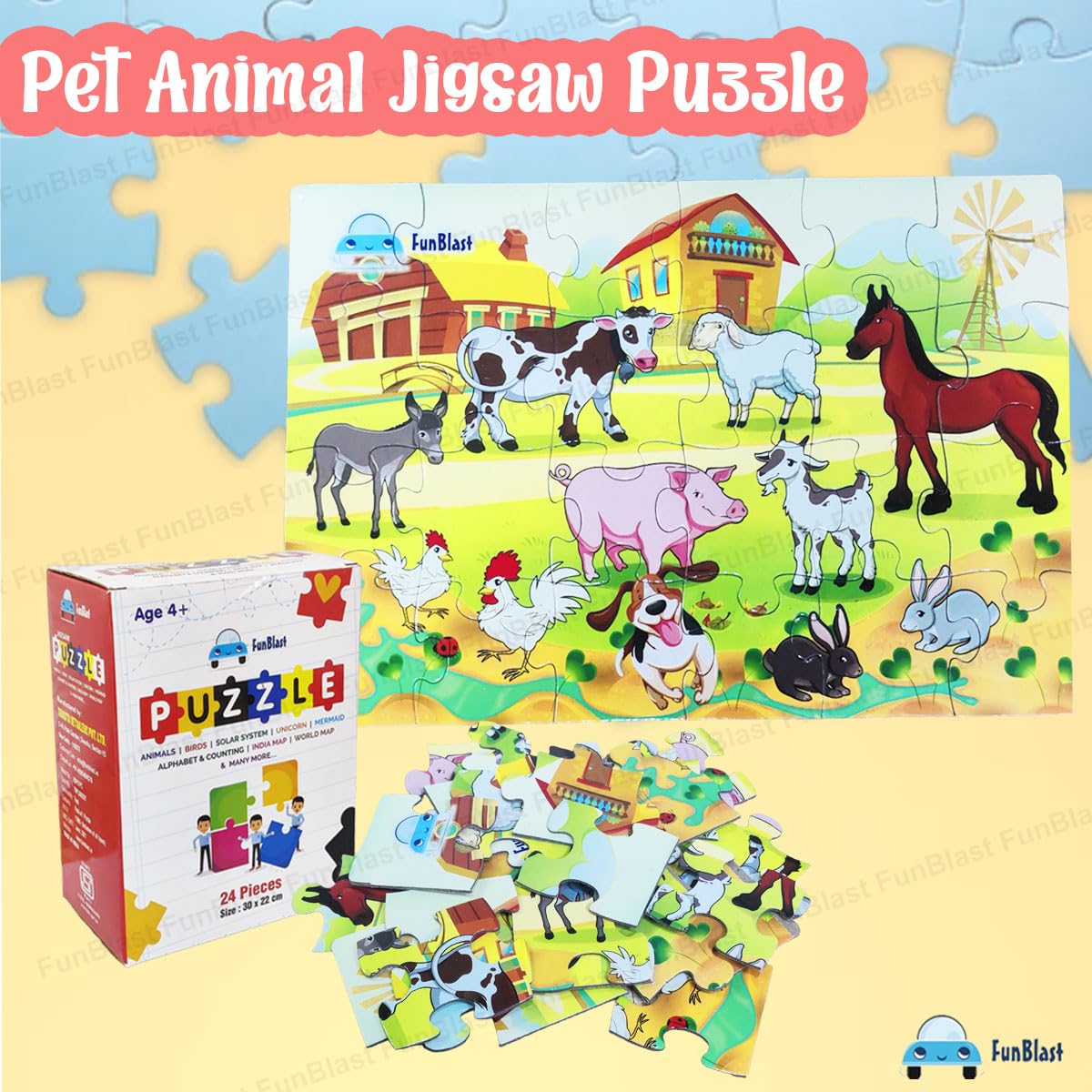 Toystar PuzzleZoo | Educational fun - Wooden animal puzzle for children - Leerzaam speelplezier - Houten dierenpuzzel voor...
