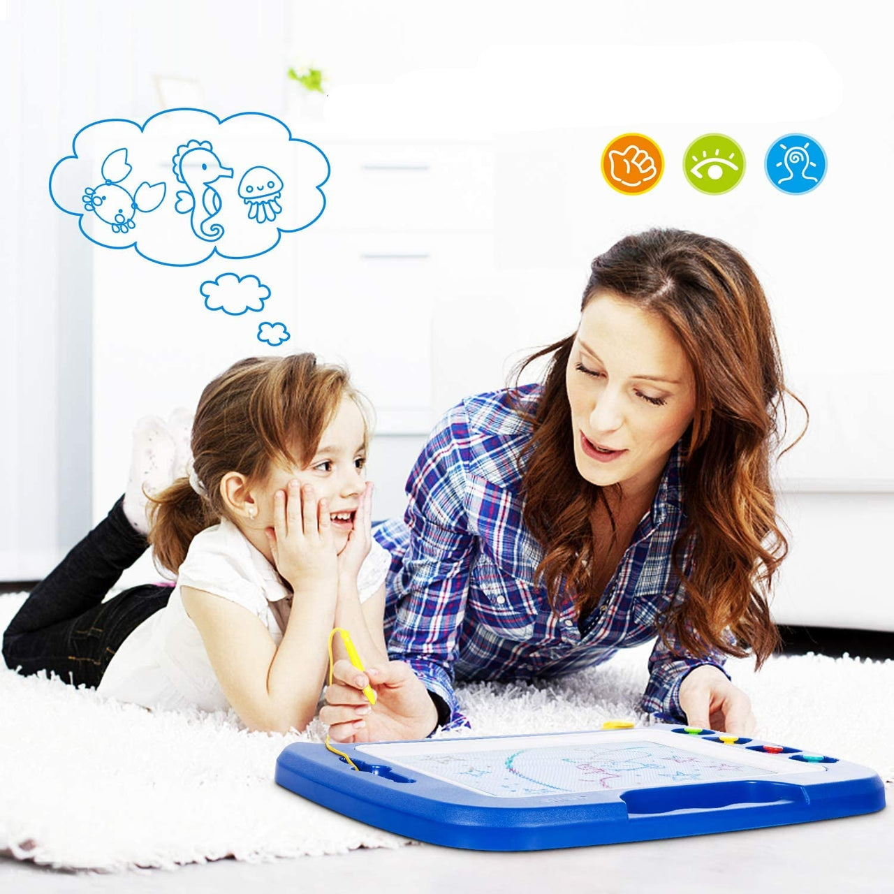 Toystar Magnetix MagniSketch | Endless creative fun - Large magnetic drawing board with 4 colors & stamps - Eindeloos crea...
