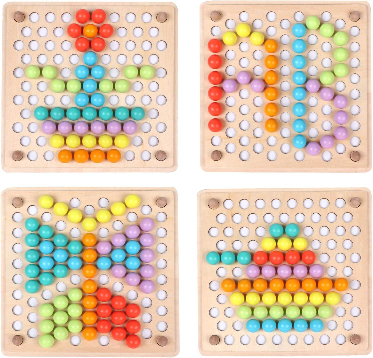 Toystar Ecotoys Grip & Play | Fine motor skills and learning fun - Wooden bead board with tweezers game for educational de...