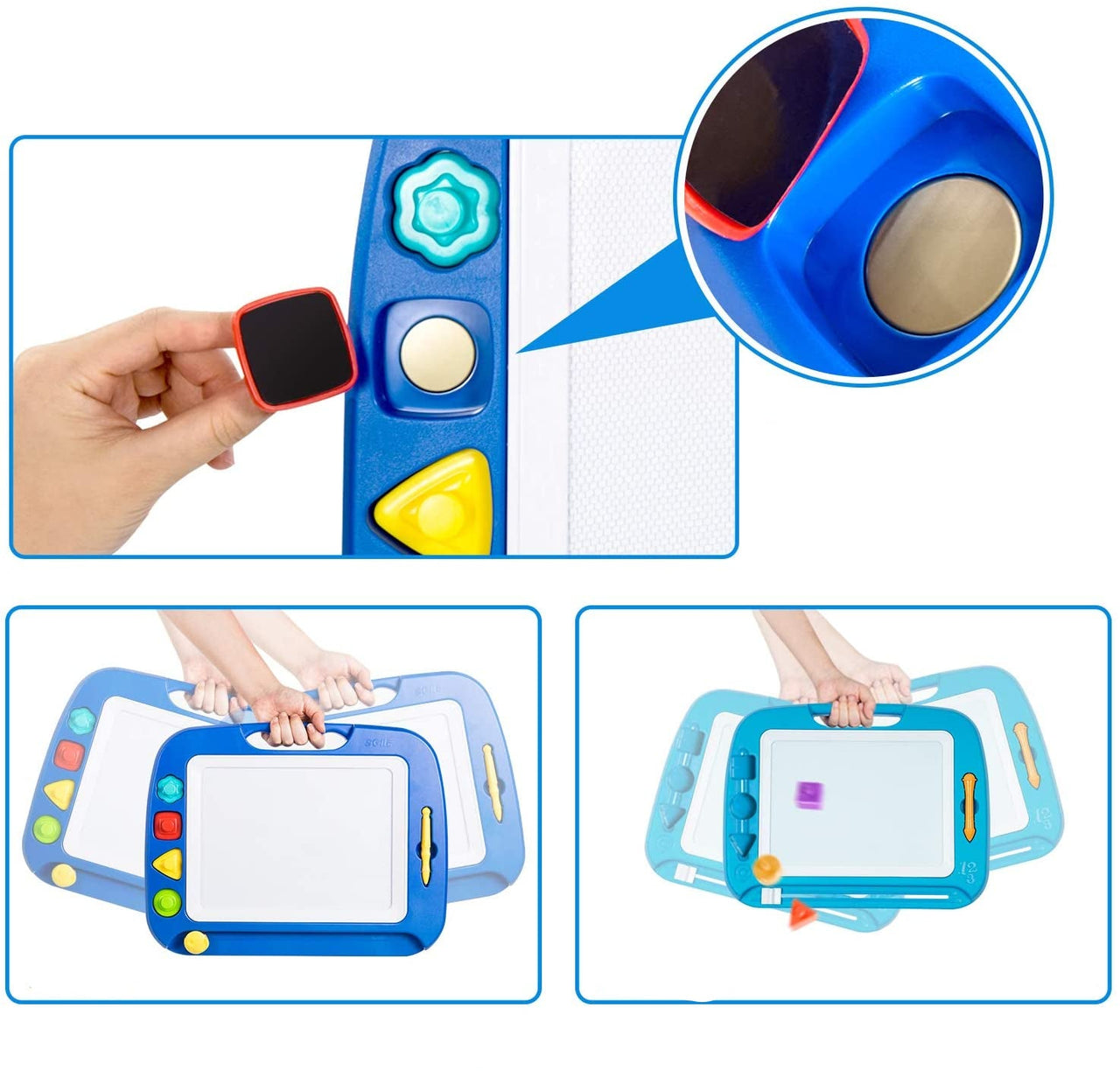 Toystar Magnetix MagniSketch | Endless creative fun - Large magnetic drawing board with 4 colors & stamps - Eindeloos crea...