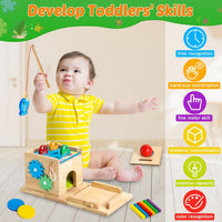 Thumbnail for Toystar EcoToys EduPlay Box | Encourage learning and discovery - Montessori Wooden Playset - Stimuleer leren en ontdekken ...