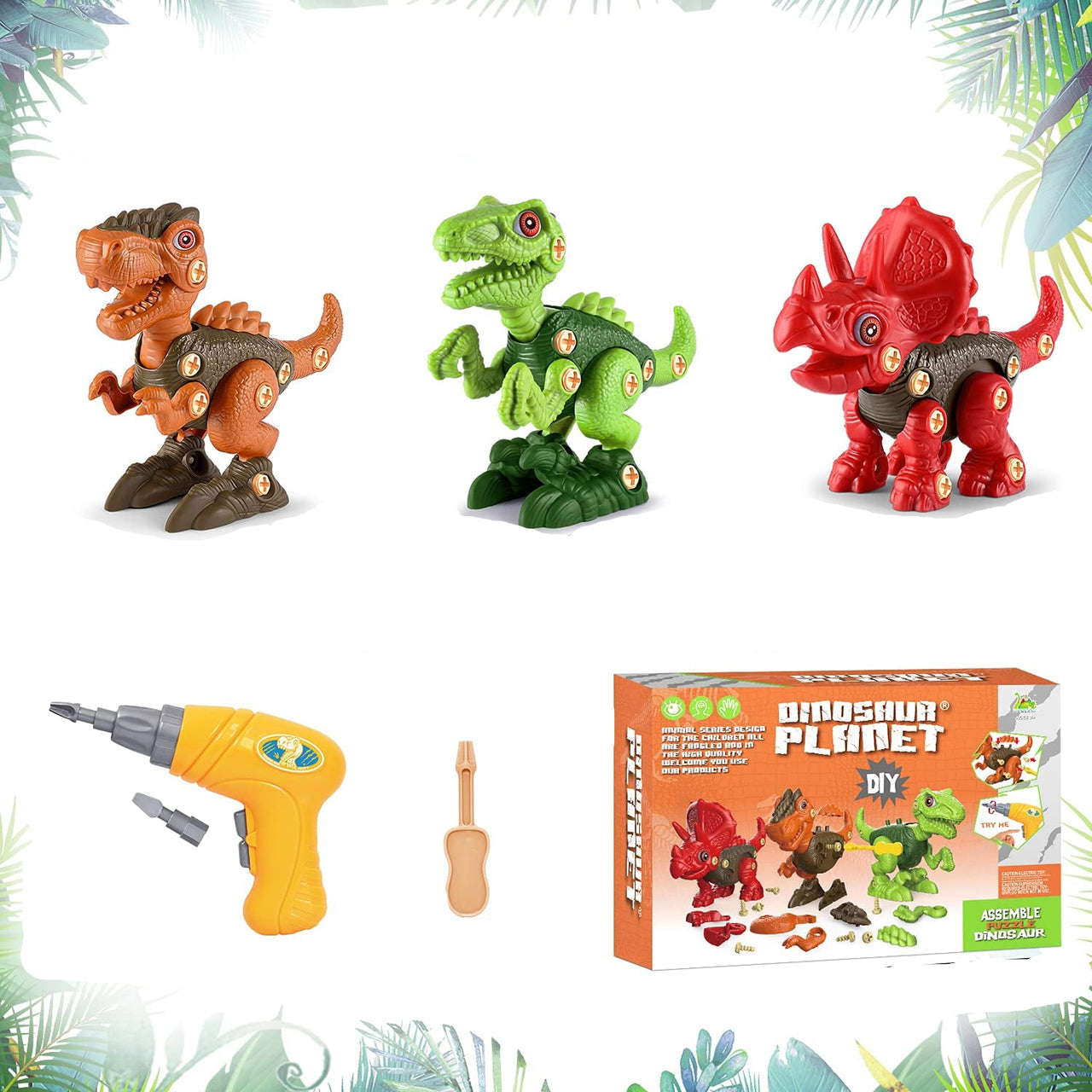 Toystar DinoBuild | Build your own adventure - Educational dinosaur construction set with screws & drill - Bouw je eigen a...