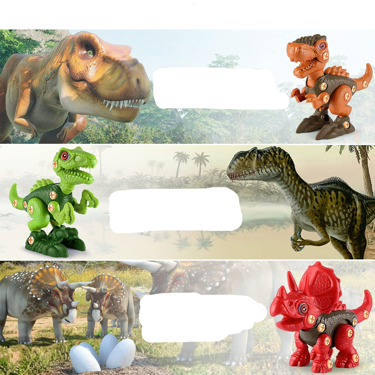Toystar DinoBuild | Build your own adventure - Educational dinosaur construction set with screws & drill - Bouw je eigen a...